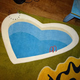 elvesmall Creative Rug Summer Swimming Pool Party Trend Elements Home Decor Living Room Carpet Love Fluffy Plush Bedroom Bedside Mat