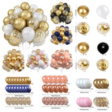 elvesmall 30Pcs 12 Inch Metallic Gold Balloons Pearl White Latex Balloons Gold Confetti Balloons for Birthday Weddings Party Decorations