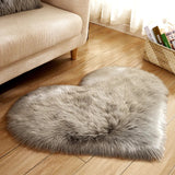 elvesmall Heart Shaped Faux Fur Rug Bedroom Fluffy Shaggy Area Rugs Sheepskin Fuzzy Rug Carpets Throw Shag Rug Sofa Decor Floor Mat Plush