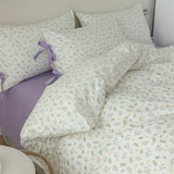 elvesmall  Pure Cotton Bedclothes Pastoral Style Bedsheets Set with Pillow Case 이불세트 Bedding Sets Queen Size for Home Single Bed Linen Sets