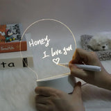 elvesmall Valentines Day Gift Message Board Lamp With Erasable Markers Rewritable Light Board For Desk Kids Bedroom Sleep Led Night Light Room Decor