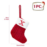 elvesmall Christmas Socks Knitting Snowflake Letter Stocking Christmas Decoration For Home 2024 Xmas Tree Ornament Gift Navidad Natal 2024