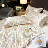 elvesmall Fashion Duvet Cover Set Luxury Bedding Sets Soft Comforter Quilt Cover Fitted Bed Sheet Pillowcase Queen King Size Bed Linen