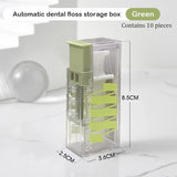 elvesmall Portable Floss Storage Box Auto Refillable Oral Hygiene Care Floss Pick Floss Dispenser Contains 10Pcs Floss