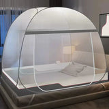elvesmall Simple Pure Color Yurt Mosquito Net Large Space Bedroom Double Bed Mosquito Net Dormitory Installation-free 2-doors Mosquito Net