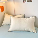 elvesmall New Wash Cotton Bedding Set Duvet Cover Flat Sheets Pillowcase Bed Sheet Set Comforter Cover Bed Linens Set Queen King Size