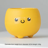 elvesmall  Ceramic Succulent Flower Pot, Cute Cartoon Ornaments, Green Plant, Simple Household Vase, Home Room Decoration