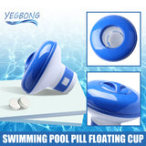 elvesmall Floating Swimming Pool Chlorine Tablet Automatic Dispenser Outdoor Pool Cleaning