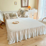 elvesmall Retro Bedding Set Luxury French Winter Milk Velvet Duvet Cover Bed Skirt and Pillowcases Princess King Size Bed Comforter Set