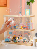 elvesmall  Clear Door Dust-proof Storage Box for Anime Q Version Figure Model Toy Doll Collectible Display Organizer Display Case For Dimoo