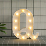 elvesmall  Creative DIY Luminous LED Letter Lights 26 English Alphabet Light for Holiday Home Wedding Birthday Christmas Party Decorations