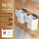 elvesmall  Wall Mounted Cabinet Trash Can with Lid Basket Storage Bucket Household Organization Rack Modern Home Bathroom Kitchen Trash Can