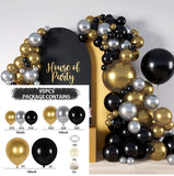 elvesmall Black Gold Balloon Garland Arch Kit Confetti Latex Balloon Happy 18 30 40 50 Year Old Birthday Party Decor Adults Anniversary