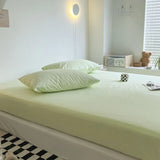 elvesmall Ins Fitted Sheet Soft Washed Cotton Mattress Cover With Elastic Non Slip Bed Cover Simple Bedding 90/120/150/200cm