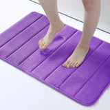 elvesmall Absorbent Bathroom Bath Mat Non-Slip Shower Rug Soft Memory Foam Kitchen Floor Carpet Coral Velvet Pad Home Decoration