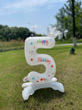 elvesmall 32inch White Balloons Birthday Number Balloons Outdoor Baby Shower Decoration for Kids Adult Standing Number Balloon