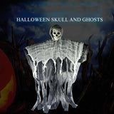 elvesmall 1Set Halloween Decorative Hanging Ghost Skull Skeleton Gauze Haunted Home Party Horror Props Hanger House Yard Party Hanging