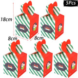 elvesmall Merry Christmas Paper Boxes Treat Boxes For Candy Cookie Apple Box Navidad New year Christmas Decoration Gift Box Bag Kerst noel