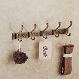elvesmall New Antique Relief Wall Mounted Coat Hook 5-row Clothes Hooks Behind-door Bag Key Storage Rack Bathroom Towel Rack 2023