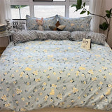 elvesmall American style small fresh bedding, simple plant flower bed sheets, quilt covers, three piece sets, four piece sets