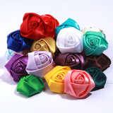 elvesmall 10Pcs 5cm 2" Large Rose Fabric Artificial Flowers for DIY Accessories Clothing Hats Shoes Decoration Headdress Wedding Bride