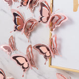 elvesmall 12/24pcs 3D Laser Butterfly Wall Sticker Wedding Wall Window Decal Summer Butterfly Birthday Party DIY Party Sticker Home Decor