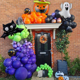 elvesmall 143PCS Halloween Balloon Arch Kit Ideal for Halloween Decorations, Birthdays, Anniversaries, Bar Mitzies, and Dances