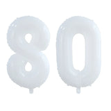 elvesmall 2pcs 30/40inch Giant White Number Balloon 16 18 25 30 40 50 Foil Balloons Birthday Wedding Baby Shower Decoration Figures Globos