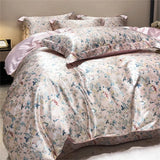 elvesmall Mulberry Silk 4 Pieces Comforter Bedding Set, 1PC Duvet Cover, 1PC Bed Sheet, 2PCS Pillowcases, Luxury Home Textiles Bedclothes
