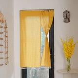 elvesmall Kitchen Door Curtains Japanese Style Solid Color Striped Curtain for Living Room Bedroom Home Decoration Curtain