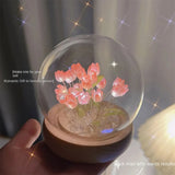 elvesmall Artificial Tulip Flower Night Light Handmade DIY Bedside Lamp LED Night Lamp Bedroom Decor Christmas Birthday Gifts Table Lamp