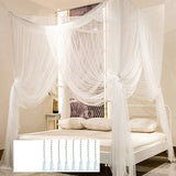 elvesmall Large Mosquito Net with LED Star String Lights Bed Canopy Elegant Bed Curtains Camping Dormitory Patio Travel Hanging Tent