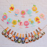 elvesmall  Hawaii Summer Beer Festival Banner Happy Birthday Party Decor Tropical Aloha Hawaiian Birthday Letter Garland Beach Party