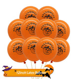 elvesmall 18pcs/set 18inch Orange Stars Foil Balloons Gold Confetti Black Latex Ball Halloween Kids Birthday Party Decors Inflate Balls