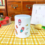 elvesmall Creative Multifunctional Cute Sticker DIY Press Organizer Desktop Makeup Sorting Storage Box Student Stationery Storage Supplies