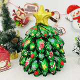 elvesmall  Small Christmas Tree Balloon Column Mini Desktop Christmas Tree Aluminum Film Christmas Decoration Decoration Three-dimensional