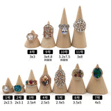 elvesmall 1/5/10PCS Wooden Cone Creative Ring Holder Jewelry Stand Display Earring Ring Holder Organizer Display Tool Jewelry Storage Supp