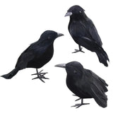 elvesmall 1pcs Simulated Black Feather Crow Halloween Decorations For Home Halloween Party Haunted House Ornament Prop Party Supplies