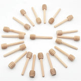 elvesmall  8/10/16CM Wooden Stirrers Honey Dipper Wood Honey Spoon Stick Honey Jar Stick Collect Dispense Honey Wedding Party Gif