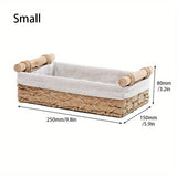 elvesmall 1pc Bathroom and Kitchen Storage Basket - Small Wicker Organizer for Countertops - Round Paper Rope
