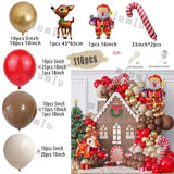 elvesmall Christmas Balloon Arch Set Candy Cane Aluminum Film Red Green White Father Christmas New Year Balloons Party Decoration Gifts