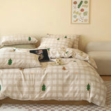 elvesmall 100% Cotton Duvet Cover Christmas Tree Print Quilt Cover Soft Bedding 160x210 Comforter Cover housse de couette (No Pillowcase)