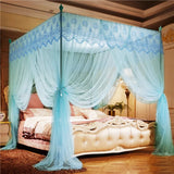 elvesmall New Pirncess Lace Mosquito Net for Bed Square Romantic Curtain Bed Net Canopy Mosquito Tent Mesh