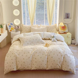 elvesmall Elegant Floral Duvet Cover Set Vintage Farmhouse Queen Size Bedding 100% Cotton Ultra Soft Comforter Cover with Hidden Zipper