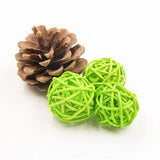 elvesmall 10PCS 3/4/5CM Round Shape Mutil Colors Rattan Ball Sepak Takraw For Christmas Birthday Party & Home Wedding Party Decoration