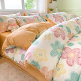 elvesmall Floral Botanical Duvet Cover Set Cotton Pink Bows Reversible Bedding for Girls Women Farmhouse Aesthetic Garden for All Seasons