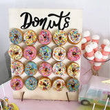 elvesmall DIY Wooden Donut Wall Rustic Wedding Decoration Table Donut Party Decor Baby Shower Anniversary Birthday Event Party Favor