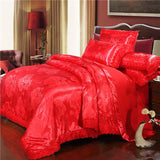 elvesmall Nordic Satin Jacquard Duvet Cover Set Luxury Flower Bedding Set Adlut Quilt Cover Pillowcases Sheet Twin Queen King Home Texiles