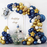elvesmall 98pcs Navy Blue Balloons Arch Kit Balloon Wedding Birthday Boy Party Decor Mariage Anniversaire Graduation Ballon Blue Garland