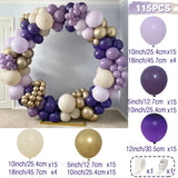 elvesmall Purple Gold Balloon Garland Arch Kit Birthday Party Decor Girl Baby Shower Latex Ballon Chain Wedding Party Decorations